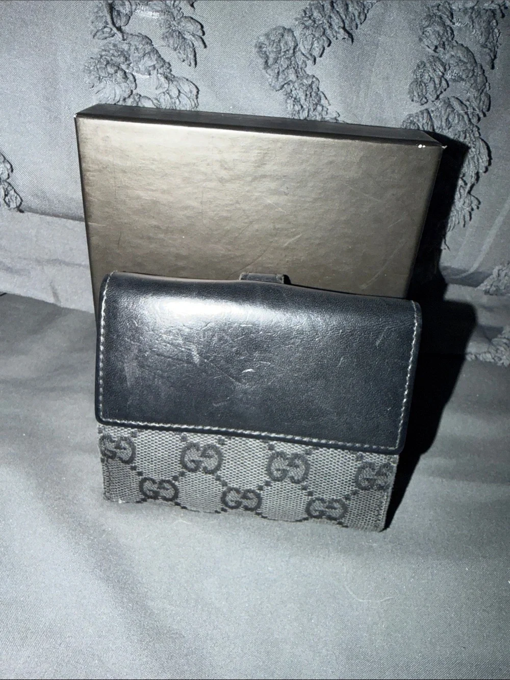 Gucci Black GG Monogram Leather Bifold Wallet with Silver Hardware - Picture 3 of 13